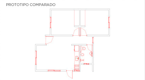 Planta del prototipo de vivienda usado para la comparación.
